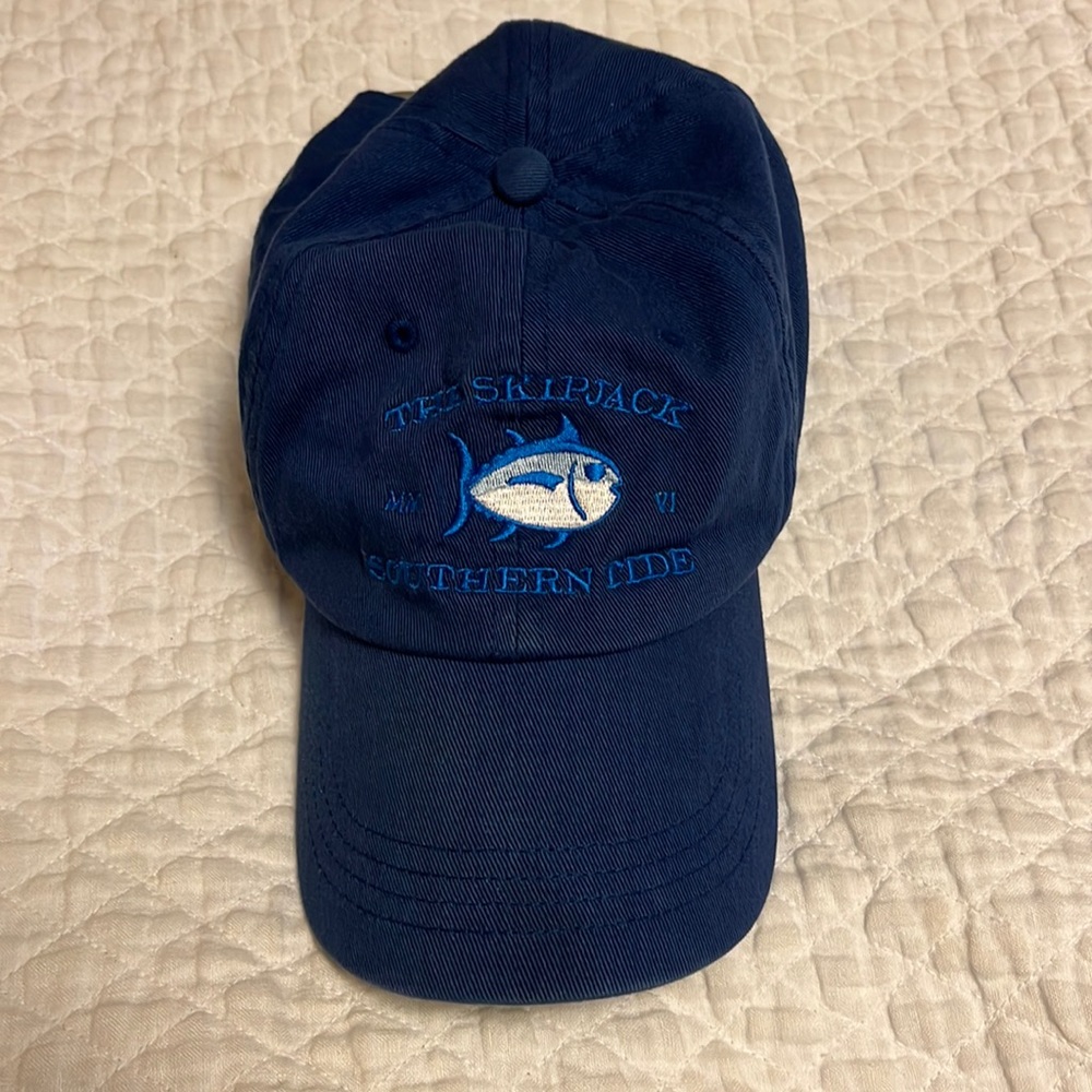 A blue southern tide hat